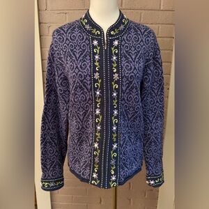 Nordic zip front sweater XL